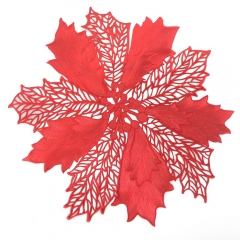 Nouvelle tapis de table large de 41 cm, avec fleur rouge pressée, vinyle métallique, antidérapant, design ajouré, pour table à manger