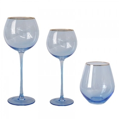 Unique Glitter Clear Custom Beach Wine Glass Crystal