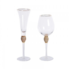 Unique Glitter Clear Custom Beach Wine Glass Crystal