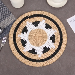 Set de paniers muraux tressés suspendus, paniers d'herbe de mer confectionnés à la main pour décoration murale boho, ferme rustique, paniers plats ronds en osier et rotin