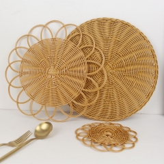 Derniers tapis de table, tapis de table en rotin naturel, décorations de table, gros Vietnam, forme florale