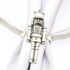 The Nutcracker Napkin Ring Christmas Napkin Holders Metal Serviette Buckles for Party Banquet Daily Gathering Kitchen Decor