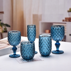 Classic Green Purple Blue Lead-Free Tumbler New Water Drop Design Banquet Wine Glasses for Weddings and Events