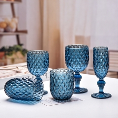 Wholesale Primary Color Glassware: Household & Hotel Wine Glasses, Retro High-Stemmed Glasses, Wedding Champagne Flutes (Droplet Shape)