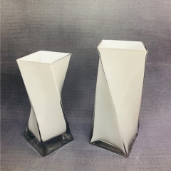 Irregular Glass Square Vessel (Black & White) | Home Decor & Flower Container