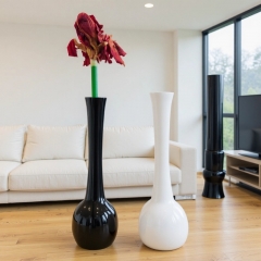 Wholesale Customized Slim Tall Colored Glass Vase for Flower Decoration