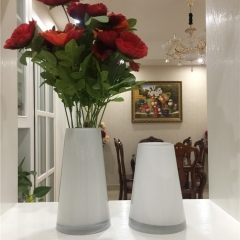 Modern Farmhouse 3-Pack White Ceramic Tabletop Vase Set Contemporary Home Decor for Living Room and Entryway
