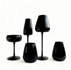 Grüne Klare Glasteller Großhandel | Große Kapazität, Leichter Luxus Weingläser - Individualisierung Großhandel | Modisches Weinglas-Set aus 4 Stück