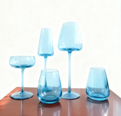 Grüne Klare Glasteller Großhandel | Große Kapazität, Leichter Luxus Weingläser - Individualisierung Großhandel | Modisches Weinglas-Set aus 4 Stück