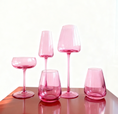 Grüne Klare Glasteller Großhandel | Große Kapazität, Leichter Luxus Weingläser - Individualisierung Großhandel | Modisches Weinglas-Set aus 4 Stück