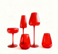 Grüne Klare Glasteller Großhandel | Große Kapazität, Leichter Luxus Weingläser - Individualisierung Großhandel | Modisches Weinglas-Set aus 4 Stück