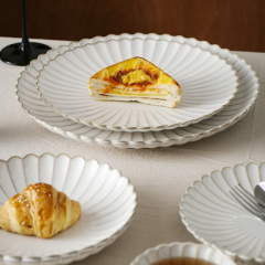 Juego de Cuencos de Cerámica Blanca - Cuencos de Arroz, Platos, Cubiertos, Vajilla, Plato de Pescado, Loza Japonesa para Hogar