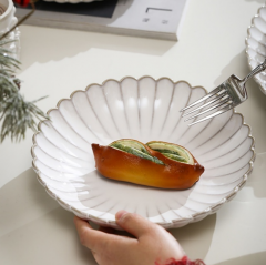 Juego de Cuencos de Cerámica Blanca - Cuencos de Arroz, Platos, Cubiertos, Vajilla, Plato de Pescado, Loza Japonesa para Hogar