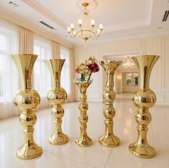 High Quality Gold Tall Vases Wedding Centerpieces Metal Flower Stand