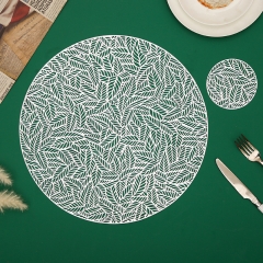 Natürlich gewebtes klassisches Strohmatte, dekorative Tasse und Schale für Landhaus-Esstisch, Haushaltsleinen aus Jute, runde Untertasse