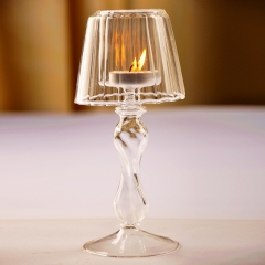 Table Lamp Candlestick Glass Silver Plated Candlestick Retro Candlestick Ornament Candlelight Dinner