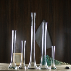 Glass Vase Single stem Flower Arrangement Transparent Modern Fashionable Dining Table Hotel Small Vase Decorative Items