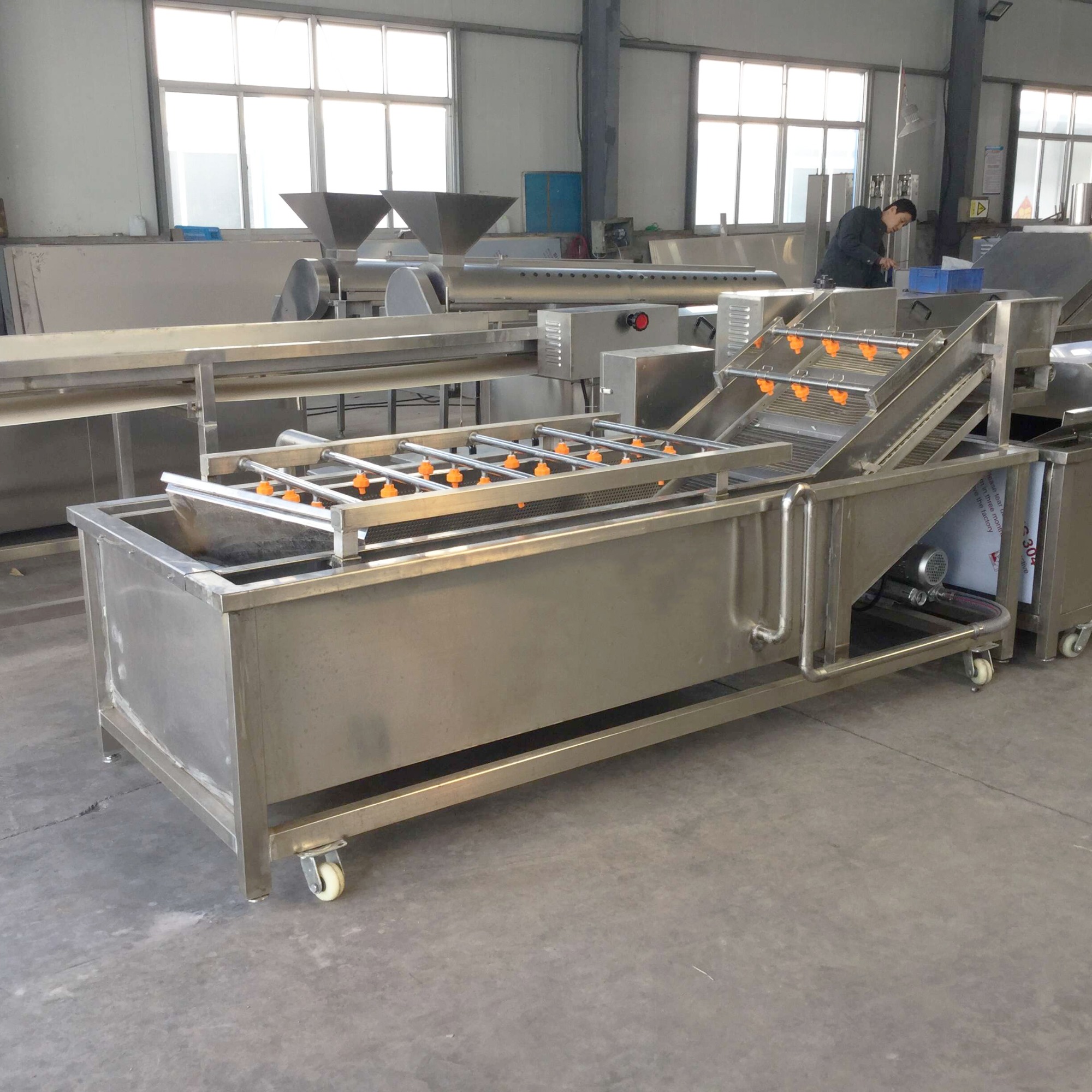 Fruit Vegetable Sorting Washing Peeling Cutting Drying Dryer Processing Machine