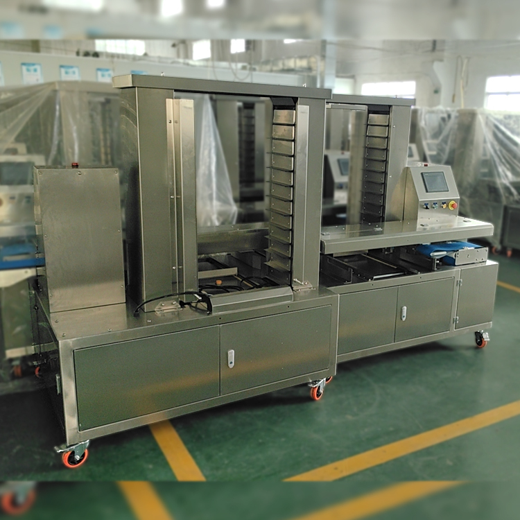 Automatic Cookie Mooncake Mochi Tray Arrange Arranging Aligning Machine Trays Setting Machine