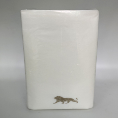 15" x 17" White Quickset Linen-Like Pocket Fold Dinner Napkin - 500/Case