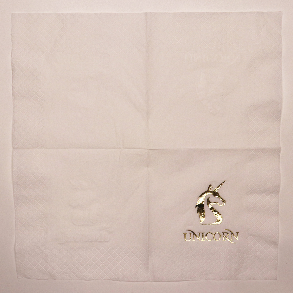 Wholesale Custom Golden Foil Beverage Paper Napkins