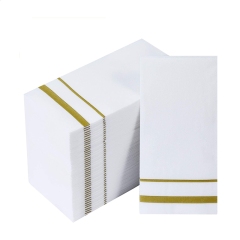 White Dinner Napkins - Linen Feel Napkins - Disposable Cloth Like Paper Hand Towels for Bathroom