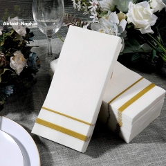 Factory hot sale Airlaid Paper Dinner Napkins 1/6 Fold 12" Width x 17" Length White 1 ply Guest Hand Towel Air Laid