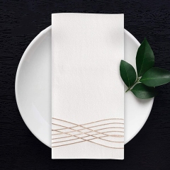 White Dinner Napkins - Linen Feel Napkins - Disposable Cloth Like Paper Hand Towels for Bathroom