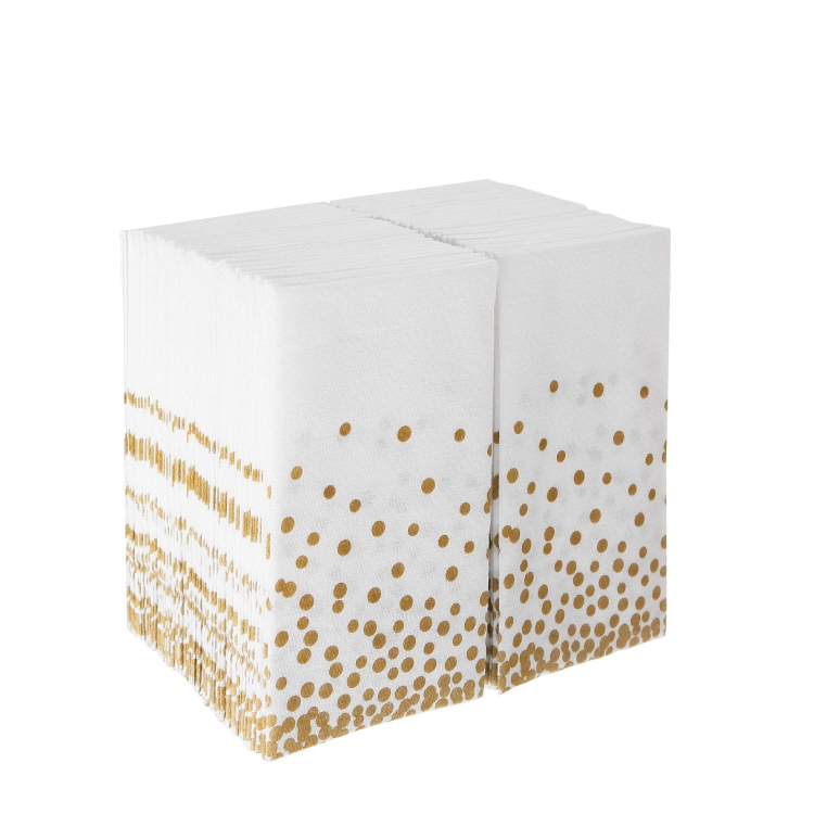 White Dinner Napkins - Linen Feel Napkins - Disposable Cloth Like Paper Hand Towels for Bathroom
