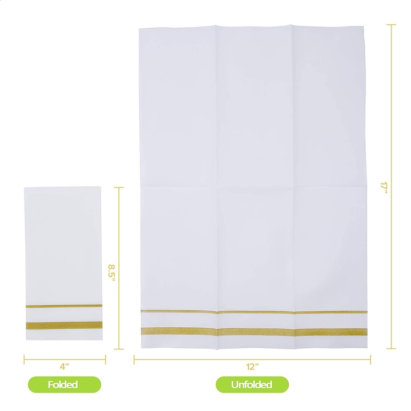 White Dinner Napkins - Linen Feel Napkins - Disposable Cloth Like Paper Hand Towels for Bathroom