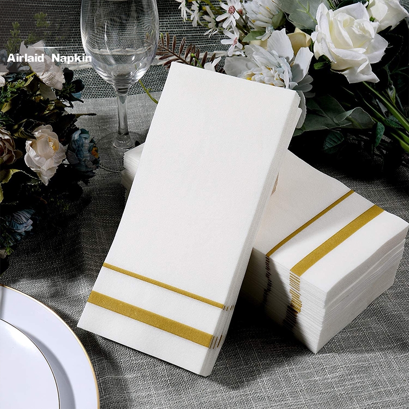 White Dinner Napkins - Linen Feel Napkins - Disposable Cloth Like Paper Hand Towels for Bathroom