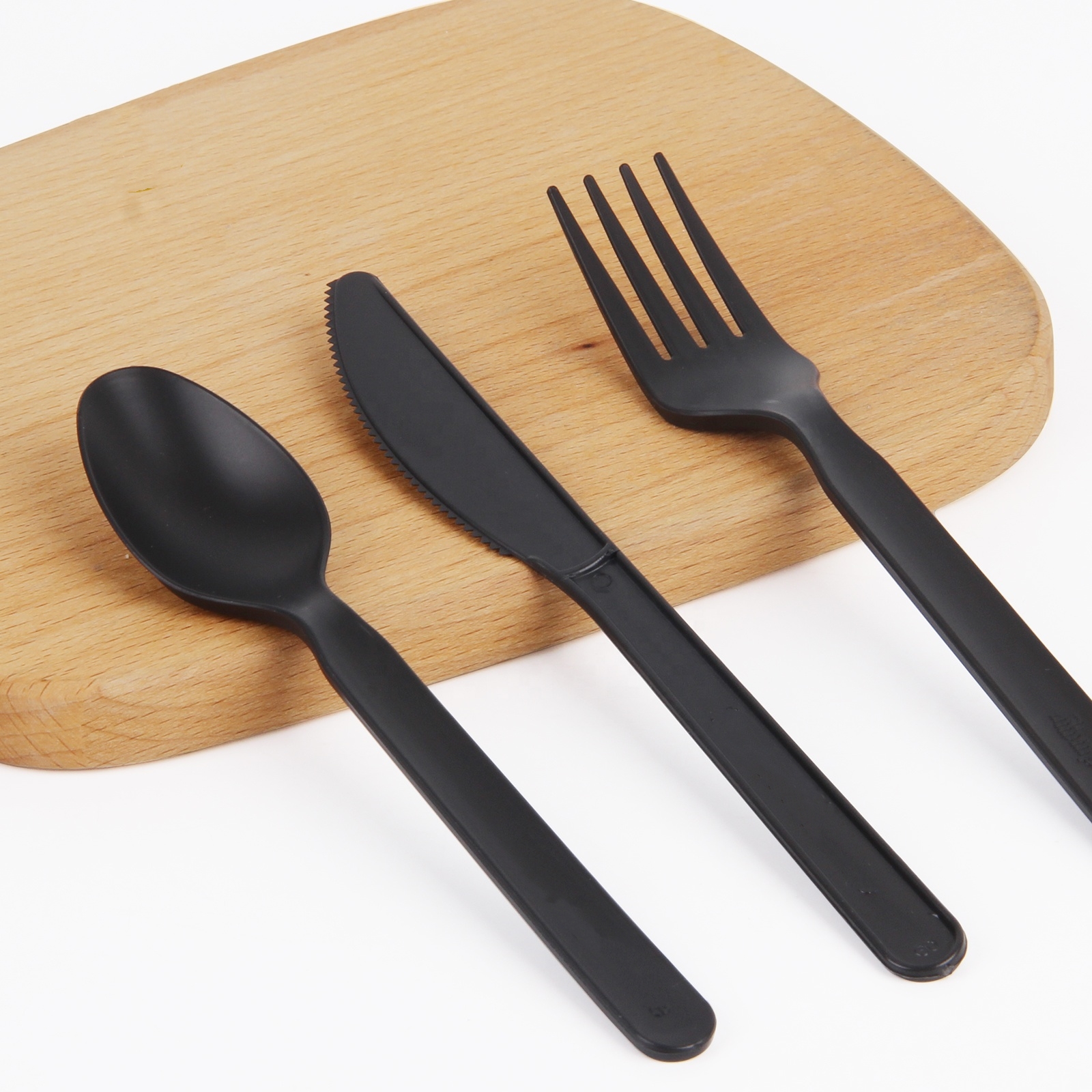 100% Biodegradable Disposable Flatware Set Compostable PLA Cutlery 7 Inch Knife Fork Spoon
