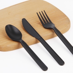 100% Biodegradable Disposable Flatware Set Compostable PLA Cutlery 7 Inch Knife Fork Spoon