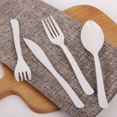 100% Biodegradable Disposable Flatware Set Compostable PLA Cutlery 7 Inch Knife Fork Spoon