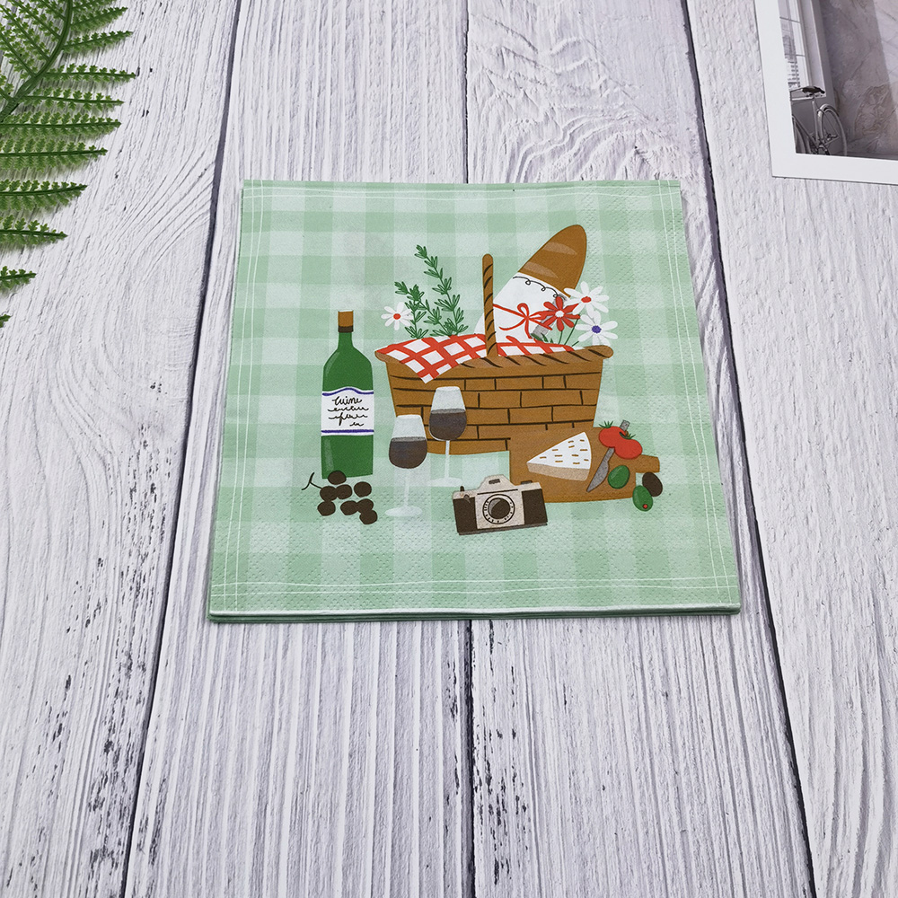 Wholesale Colorful Custom Printed Paper Napkin Table Tissue Dinner Paper 33x33cm 3ply or 2ply Napkins