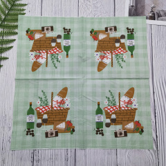 Wholesale Colorful Custom Printed Paper Napkin Table Tissue Dinner Paper 33x33cm 3ply or 2ply Napkins