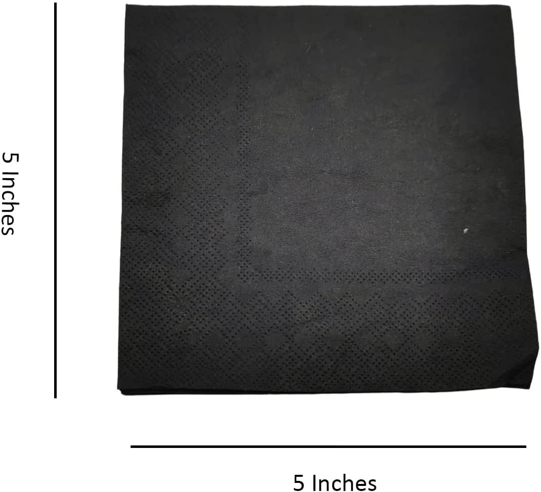 Black Paper Napkin, Cocktail Black Napkin, DIsposable Napkins, Eco-friendly Bar Napkins, Wedding Cocktail Napkins, Dessert Napkins