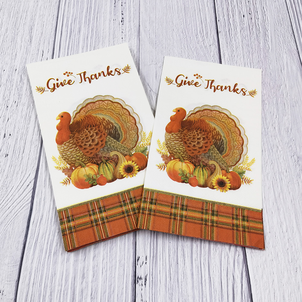 Give Thanks Decorations for Autumn Leaves Fall Harvest Wedding Table Disposable Centerpiece Decor Paper Napkins