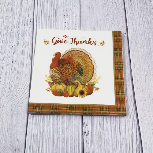 Give Thanks Decorations for Autumn Leaves Fall Harvest Wedding Table Disposable Centerpiece Decor Paper Napkins