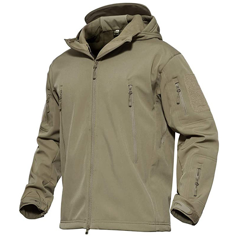 khaki tactical coat military softshell jacket tactical cold weather jacket