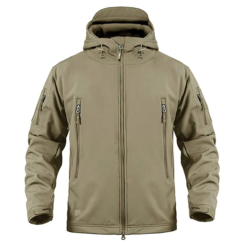 khaki tactical coat military softshell jacket tactical cold weather jacket