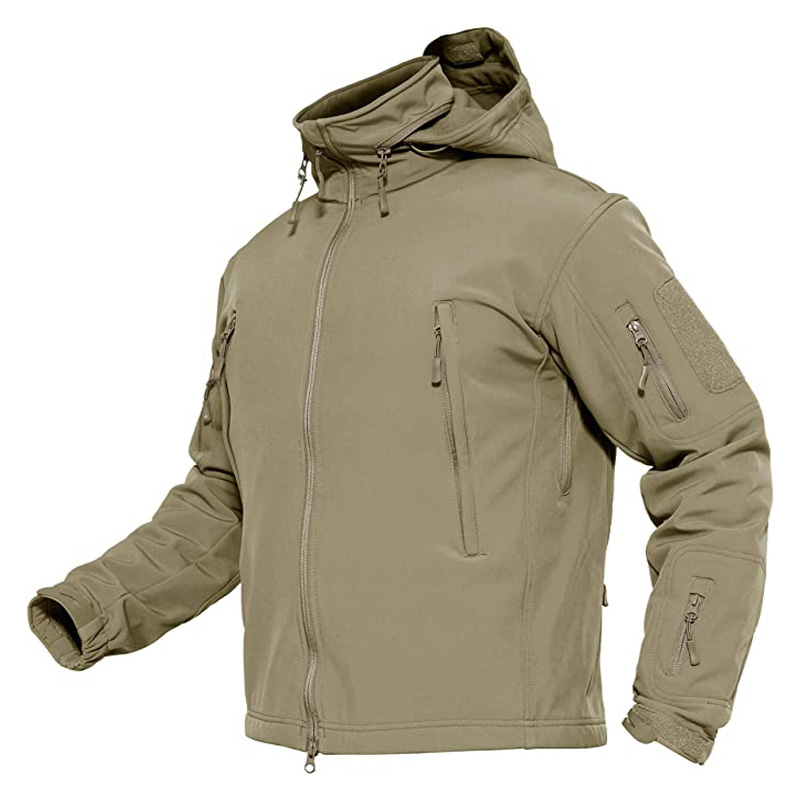 khaki tactical coat military softshell jacket tactical cold weather jacket