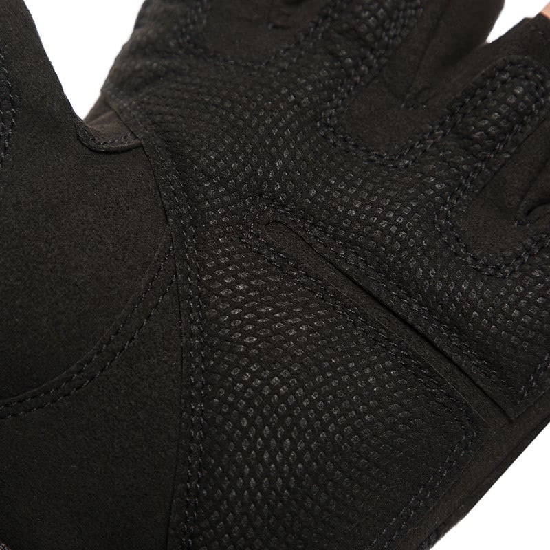 Tactical Half Finger Gloves Black Leather Tactical Gloves