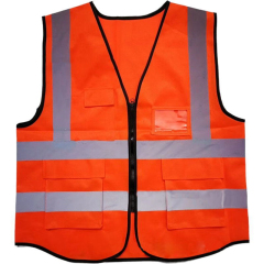 Blue Work Vest With Pockets White Safety Vest