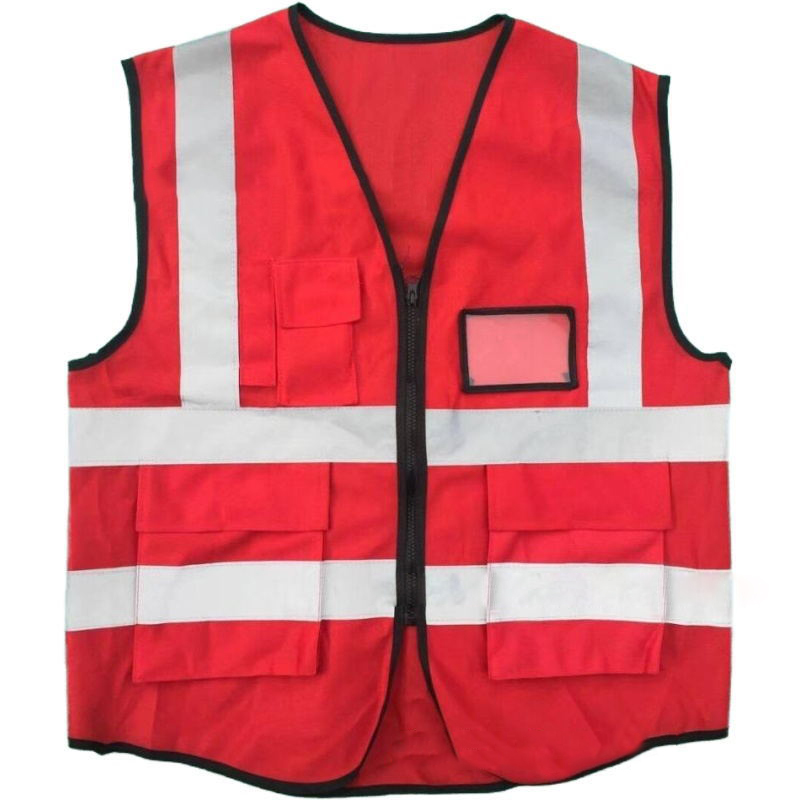 Blue Work Vest With Pockets White Safety Vest