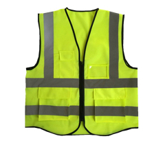 Blue Work Vest With Pockets White Safety Vest