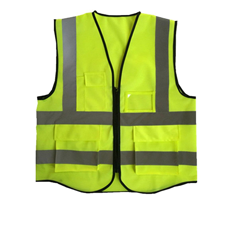 Blue Work Vest With Pockets White Safety Vest