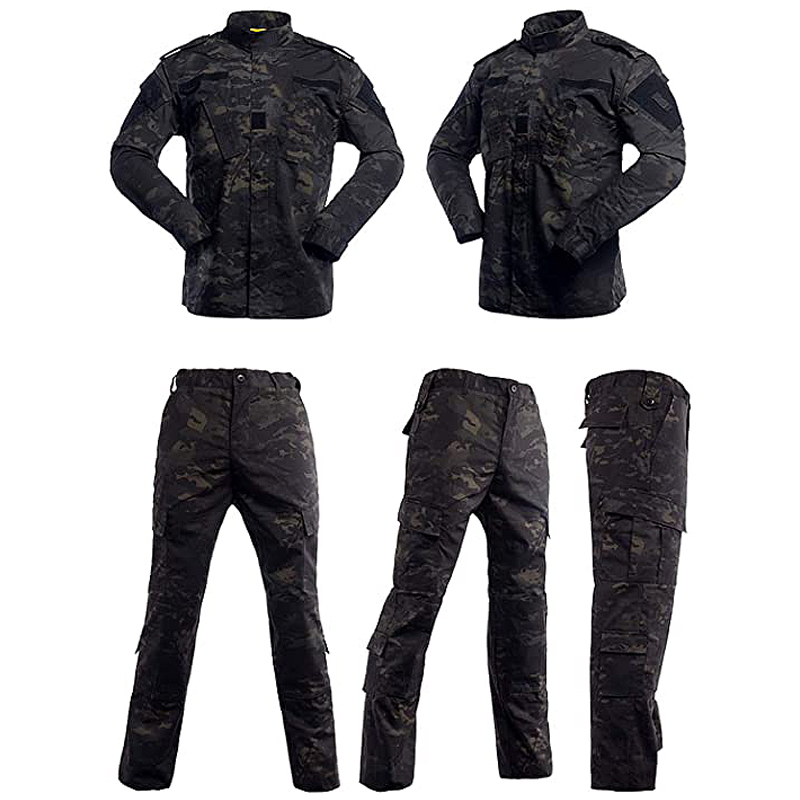 Wholesale Military Jackets Multicam Black Uniform Army Suit