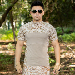 New tactical short sleeve frog suit solid color cotton knitted foreign troops uniform