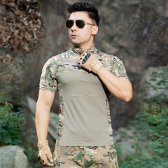 New tactical short sleeve frog suit solid color cotton knitted foreign troops uniform